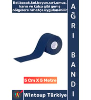 #AğrıBandı Uzun Süre Etki Kas Bel Bacak Kol Boyun Sırt Omuz Karın Kalça Lacivert Ağrı Bandı 5 Metre