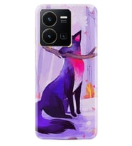 Vivo Y22 Kılıf Silikon Desen Özel Seri Mor Kurt 1614
