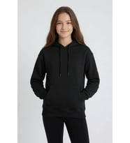 Gri Kız Çocuk Kanguru Cepli Şardonlu Kapüşonlu Sweatshirt 24692