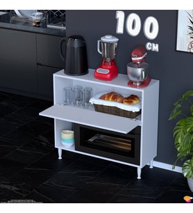 Eliusta Nova Çok Amaçlı Mutfak Modülü 100x87x32 cm Fırın Dolabı Ekmeklik ve Mutfak Düzenleyici