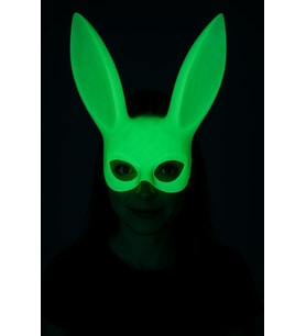 Karanlıkta Yanan Glow Floresan Tavşan Maskesi 32x22 cm