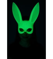 Karanlıkta Yanan Glow Floresan Tavşan Maskesi 32x22 cm
