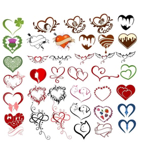 Kalpler Sticker Set 30 Parça Telefon, Tablet, Defter, Laptop Sticker