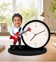 Kişiye Özel Fotoğraflı Karikatür Masa Saati – Gitarist Sevgiliye, Erkeğe Özel Hediye