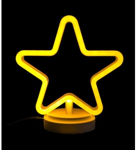 Northcity Neon Işıklı Yıldız Masa Gece Lambası – Pil ve USB Destekli, 21*6,1*24cm