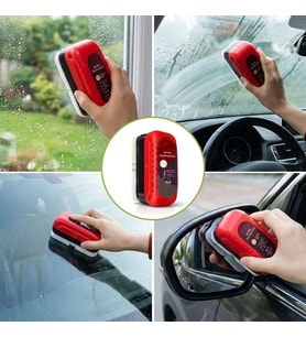 Roichil® Araç Cam Buğu Önleyici Sünger – Ergonomik Tutacaklı Yan Ayna & İç Cam Yağ Filmi Temizleyici