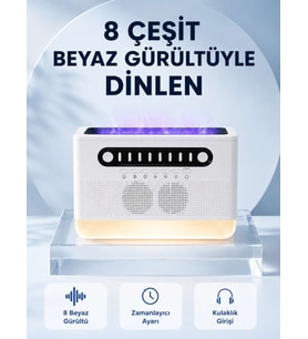 Simüle Alev Efektli Kablosuz Hoparlör Zamanlayıcılı Gece Lambası