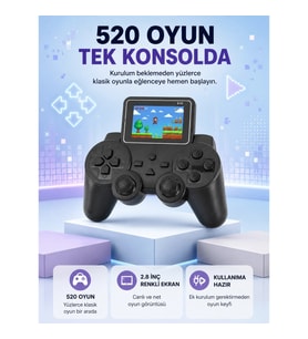 Mey İthalat® S10 Retro Oyun Konsolu Taşınabilir 2.8 İnç Ekran Ergonomik Nostalji Yeni Nesil