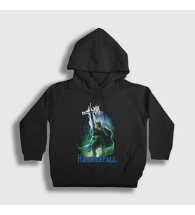Presmono Unisex Çocuk Siyah High Hammerfall Kapüşonlu Sweatshirt 464998tt