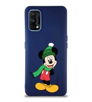 Realme 7 Pro Soft Premier Kapak Mickey Mouse-G Tasarımlı Silikon Kılıf - Lacivert (Şeffaf)