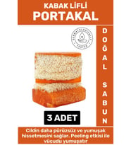 Özel Üretim Masaj Etkili Nemlendirici Kuruluk Giderici Doğal Kabak Lifli Portakal Sabunu 3 Adet
