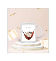 "Take İt Easy" Kedi Tasarımlı Kupa Bardak (Beyaz)