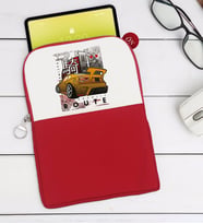 BK Gift Tokyo Route Tasarımlı Taşınabilir Koruyucu Tablet Kılıfı & Organizer Çanta - Kırmızı-1