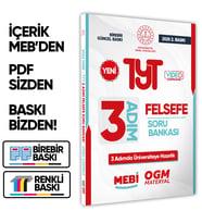 2026 TYT MEBİ-OGM 3 ADIM Felsefe Soru Bankası RENKLİ A4 Boyut Video Çözümlü BASKI ÜCRETİ
