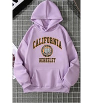 Unisex California Baskılı Sweatshirt (Lila)