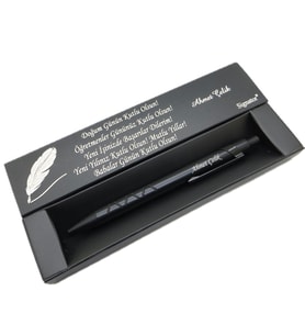 Signator® C489 Mat Siyah Tükenmez Kalem  İsme Özel Kalem  Hediyelik Kalem (Karışık)