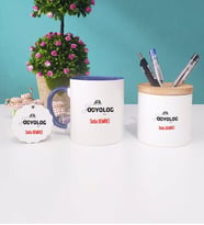 Odyolog Kupa Bardak Lacivert Kalemlik ve Anahtarlık