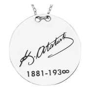 925 Ayar Gümüş Atatürk İmzası Kolye