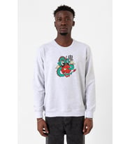 Dragon Samurai Anime Karmelanj Erkek 2ip Sweatshirt (Gri)