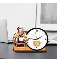 Erkek Aşçıya Hediye Karikatürlü MDF Masa Saati