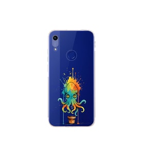 Honor 8A ile uyumlu Splash ahtapot tasarımlı şeffaf silikon kılıf