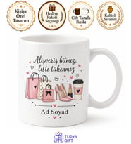 Alışveriş Listesi Temalı Baskılı Kupa Bardak Eğlenceli Hediye Porselen Mug