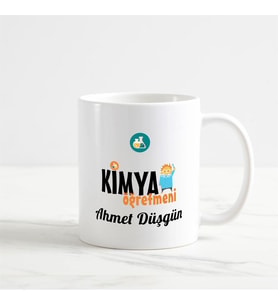 Kimya Öğretmeni Kupa Bardak (1. Tasarım) (Beyaz)