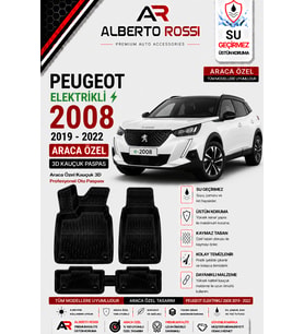 PEUGEOT ELEKTRİKLİ 2008 - 2022 Araca Özel Kauçuk 3D Profesyonel Oto Paspası