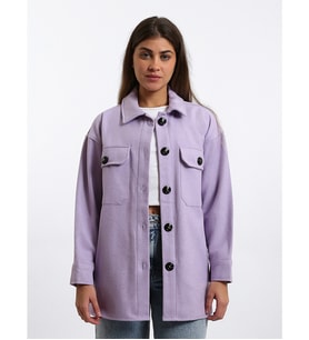 LCW Vision Lila Oversize Kadın Gömlek Ceket