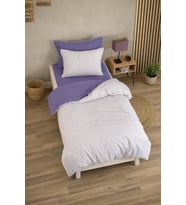 Çizgili Tek Kişilik Nevresim Takımı 160x220 – 1 Yastık Kılıfı (Mor)