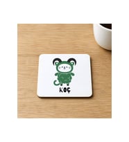 Koç Burcu ve Onla Alakalı Komik Açıklama Baskılı 9x9 cm Kare MDF Bardak Altlığı Ahşap