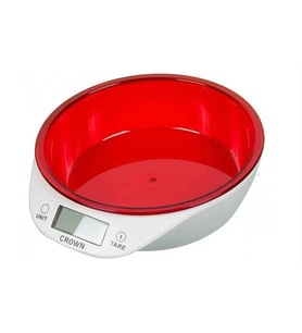Crown Dijital Lüks Kefeli Mutfak Terazisi 5 Kg Çıkarılabilir Ölçü Kabı Terazi Tartı Gram