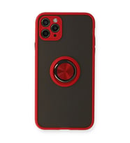 Apple İphone 11 Pro Kılıf Montreal Yüzüklü Silikon Kapak - Kırmızı