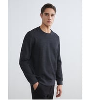 LCWAIKIKI Classic Siyah Bisiklet Yaka Erkek Sweatshirt