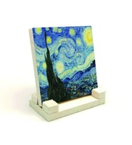 "Yıldızlı Gece" ResmiBaskılı Doğaltaş Masaüstlük