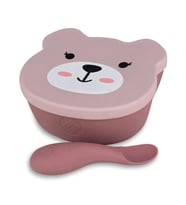 Tum Tum Silikon Vakumlu, Kapaklı Kase ve Kaşık Seti - Betsy Bear
