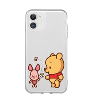 Iphone 11 Uyumlu Pooh & Piglet Tasarımlı Şeffaf Telefon Kılıfı
