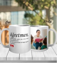 Kişiye Özel Fotoğraflı Öğretmen Kelimeli Kupa Bardak oh981