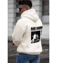 Erkek Baskılı Kapüşonlu Ve Kordon İpli Sweat - Beyaz