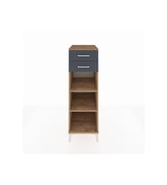 Kronos Dolap 2 Raflı 2 Çekmeceli 44x59x134 Çam-Antrasit