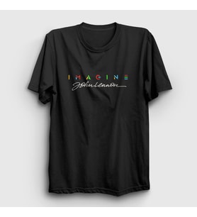 Presmono Unisex Siyah Sign Beatles John Lennon T-Shirt 35255tt