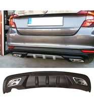 Fiat Egea Difüzör Difizör Siyah + Kare Egzoz Görünüm C Tip