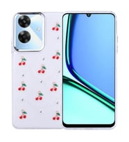 Coverzone Realme Note 60 ile uyumlu K?l?f Airbag K�?eli 2mm Kamera �?k?nt? Korumal? Simli ?effaf Bask?l? Z-Kutup Kapak Kiraz