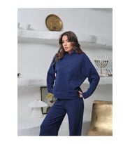 Kadın Alexa Yumoş Triko Kapüşonlu Reglan Kol Bluz Pantolonlu Takım