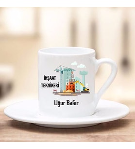 İnşaat Teknikeri Türk Kahve Fincanı (Beyaz)