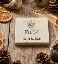 Kişiye Özel Pilot Bardak Altlığı Pilotlar Günü Hediyesi (Krem)