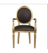 Sandalye 19774 Zus2149 Çizgili Madalyon Model Tam Kolçak Gold renk Örgü Kumaş