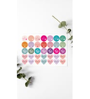 Desenli Thank You Teşekkür Stickers Paketleme Çıkartma PYTKSTK103