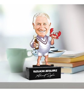 Kişiye Özel Deniz Aşığı Baba Karikatürlü Biblo