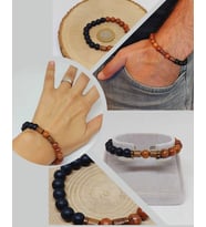 Kan Ağacı & Oniks Taşı 8mm Unisex Tasarım Bileklik Hawaii Model (5130)